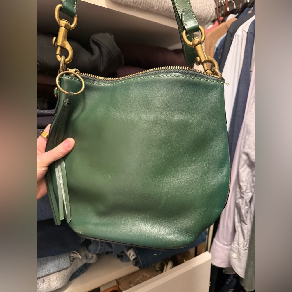 Green Coach Leather Crossbody Bag